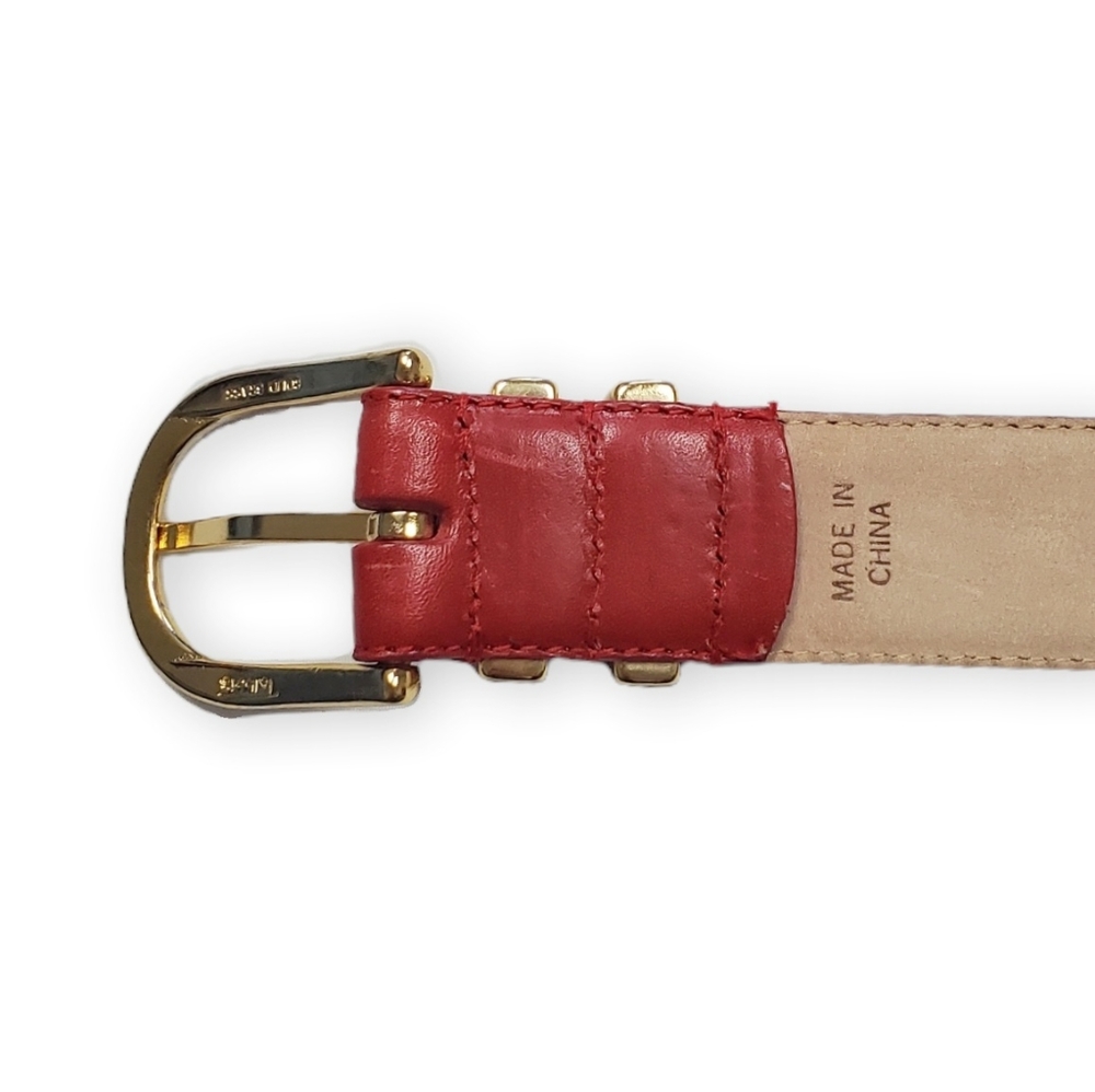Talbots Red Leather Belt with Gold Buckle - Picture 8 of 11